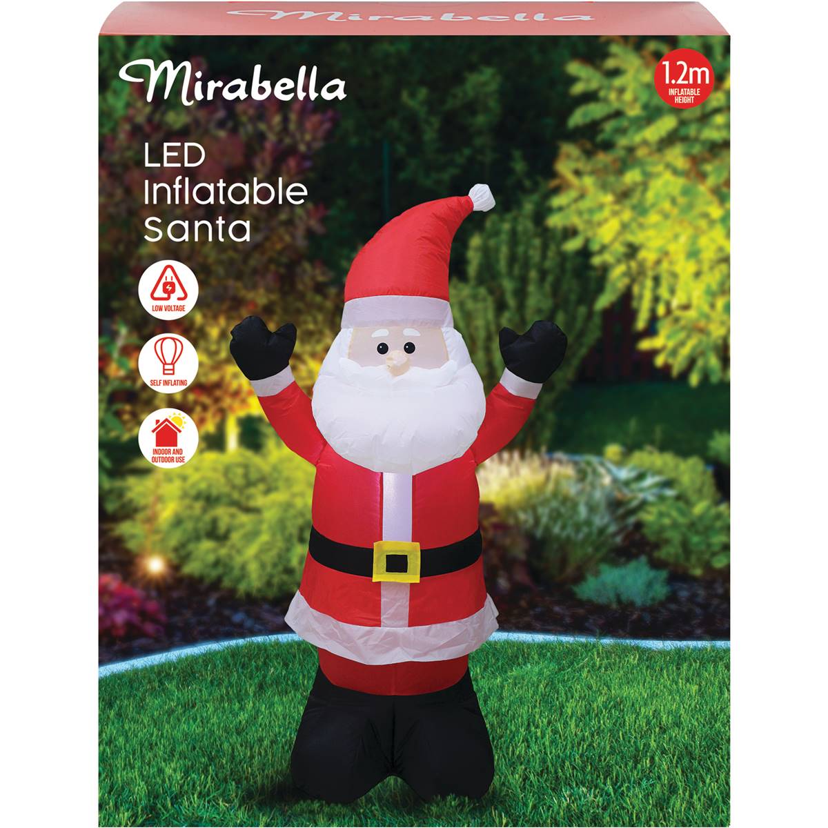 Mirabella Led Inflatable Santa Each Woolworths