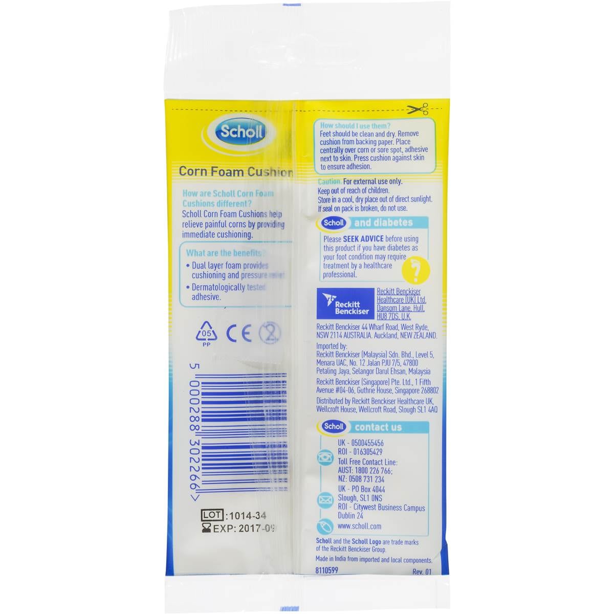 Scholl Corn Foam Foot Care Cushion Pads 1pk Woolworths
