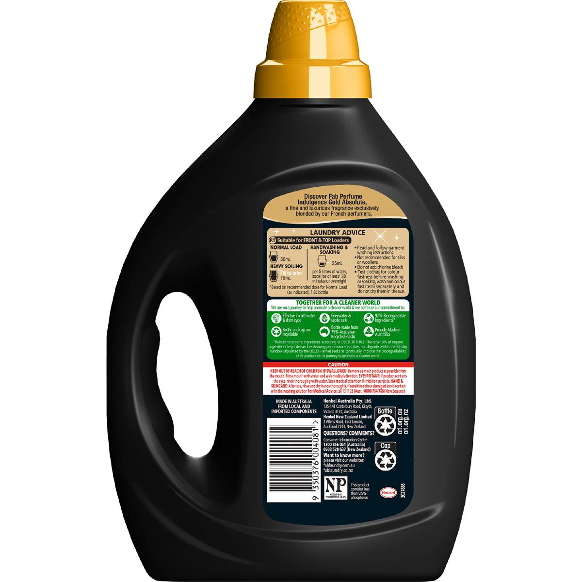 Fab Perfume Indulgence Gold Laundry Detergent Liquid 1.8l Woolworths