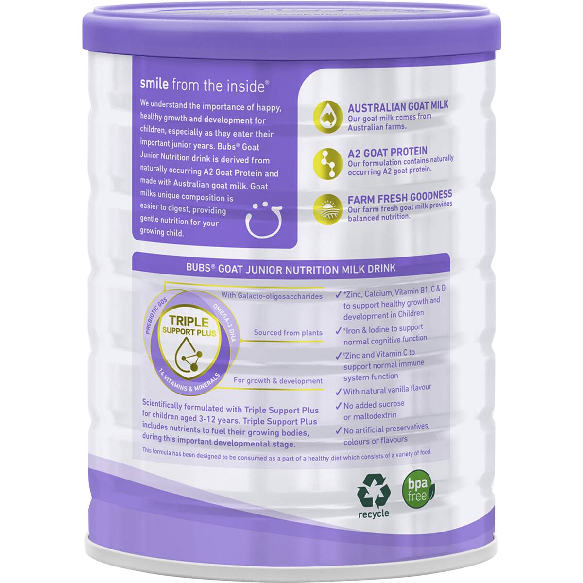 Bubs Goat Milk Formula 312 Year 800g Woolworths