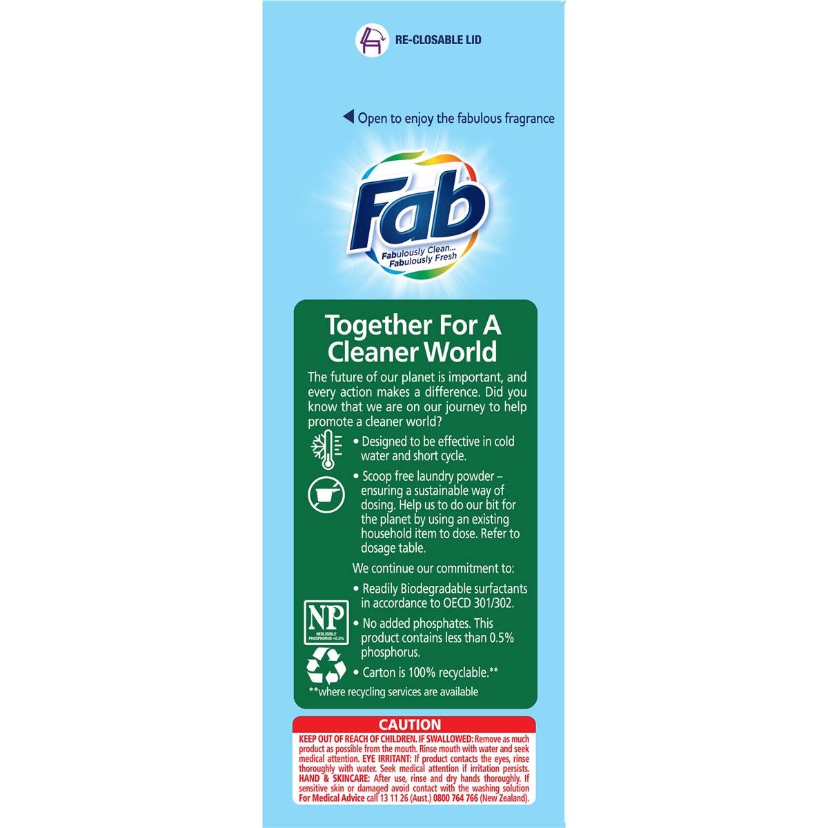 Fab Fresh Laundry Detergent Powder With Odour Control 1.8kg Woolworths