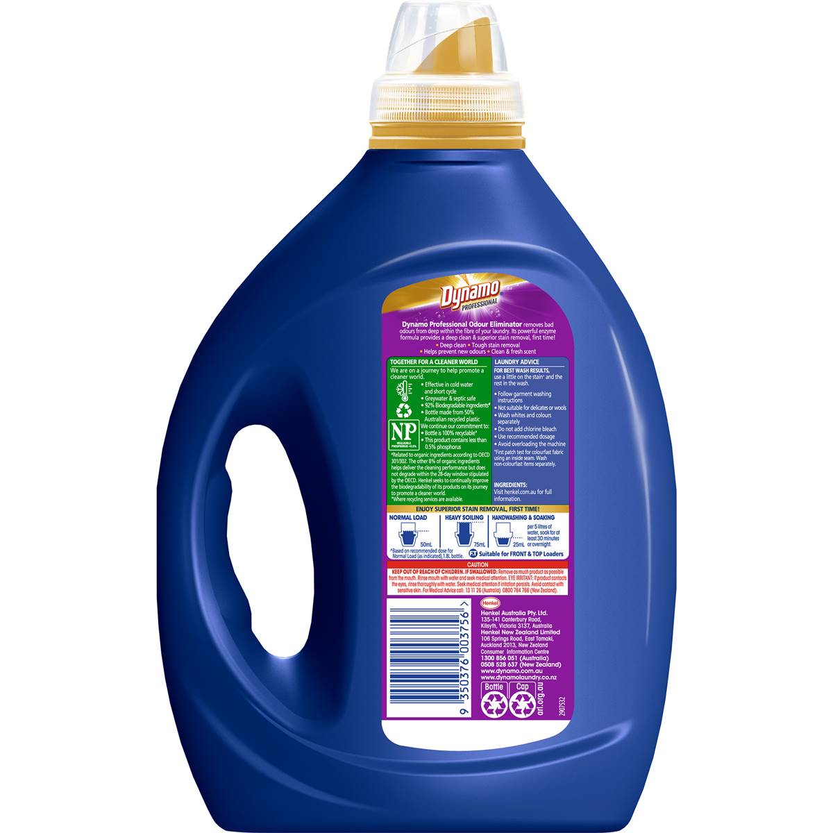 Dynamo Professional Odour Eliminating Laundry Detergent Liquid 1.8l ...