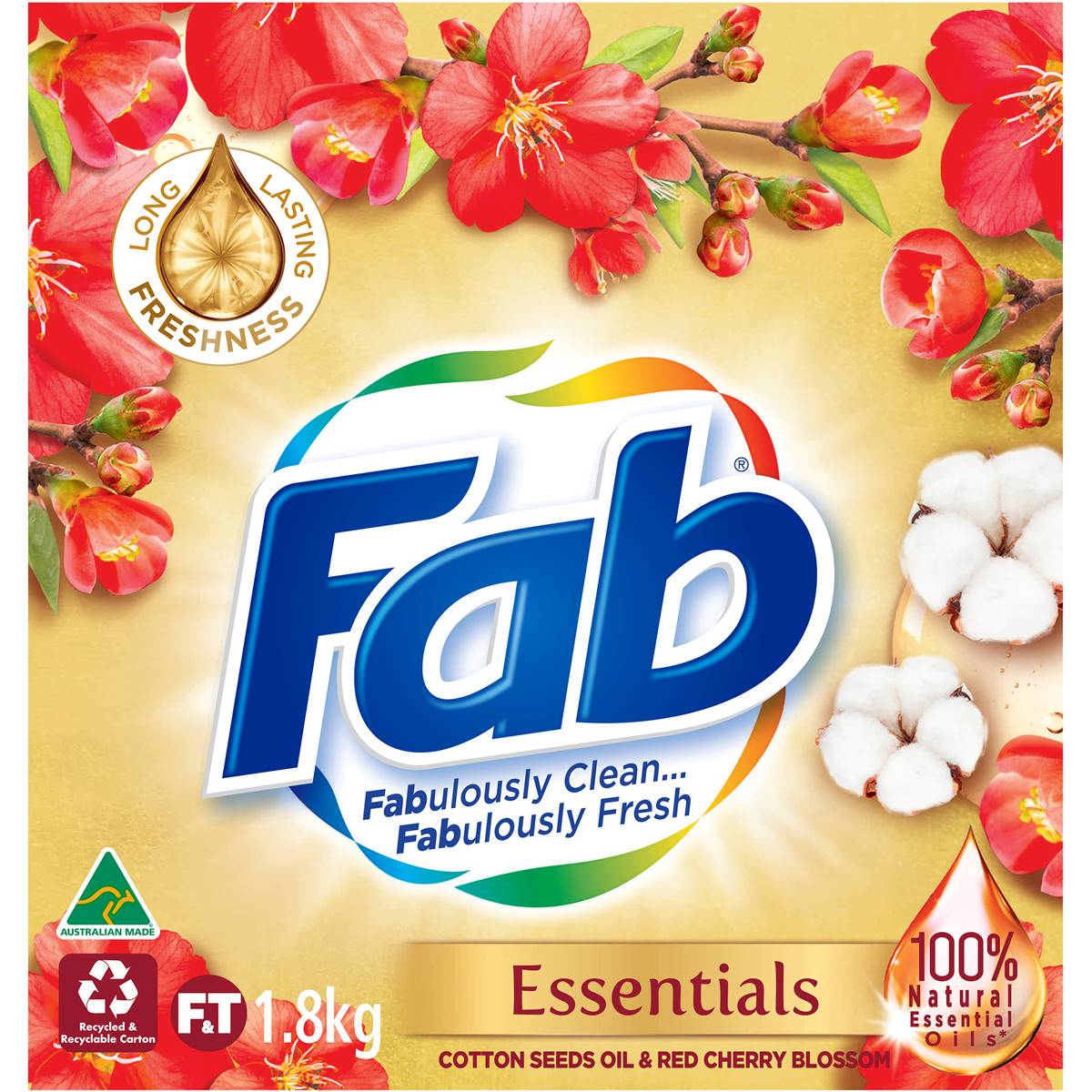 Fab Essential Oils Laundry Detergent Powder Japan 1.8kg Woolworths