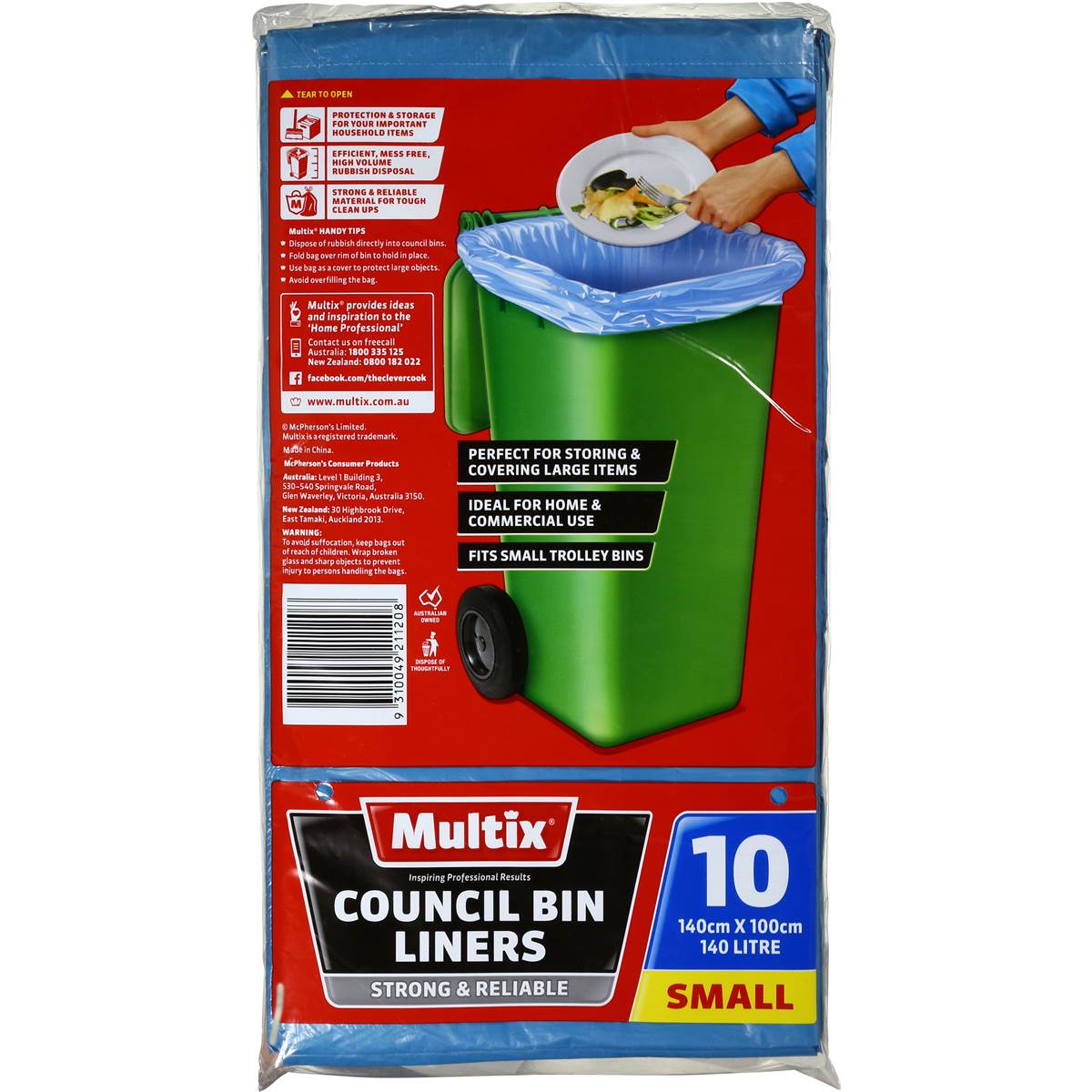 Multix Trolley Liner Garbage Bags 140l 10pk Woolworths