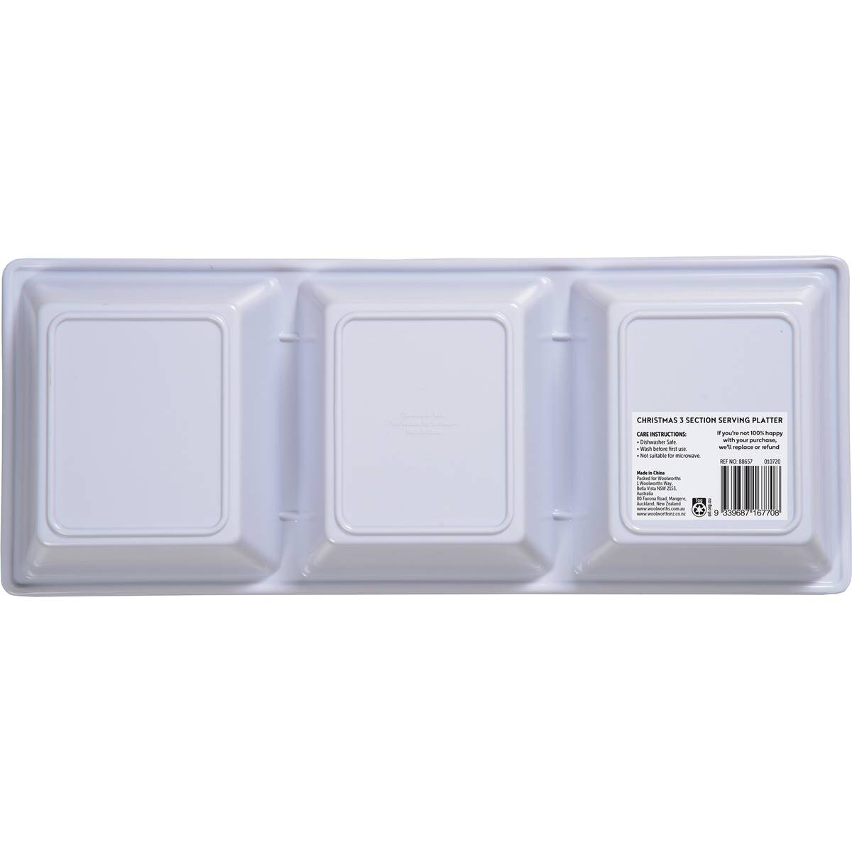 Christmas 3 Section Serving Platter Each Woolworths