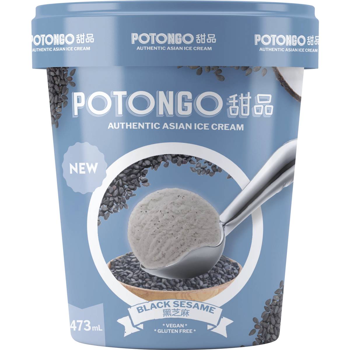 Potongo Authentic Asian Ice Cream Black Sesame
