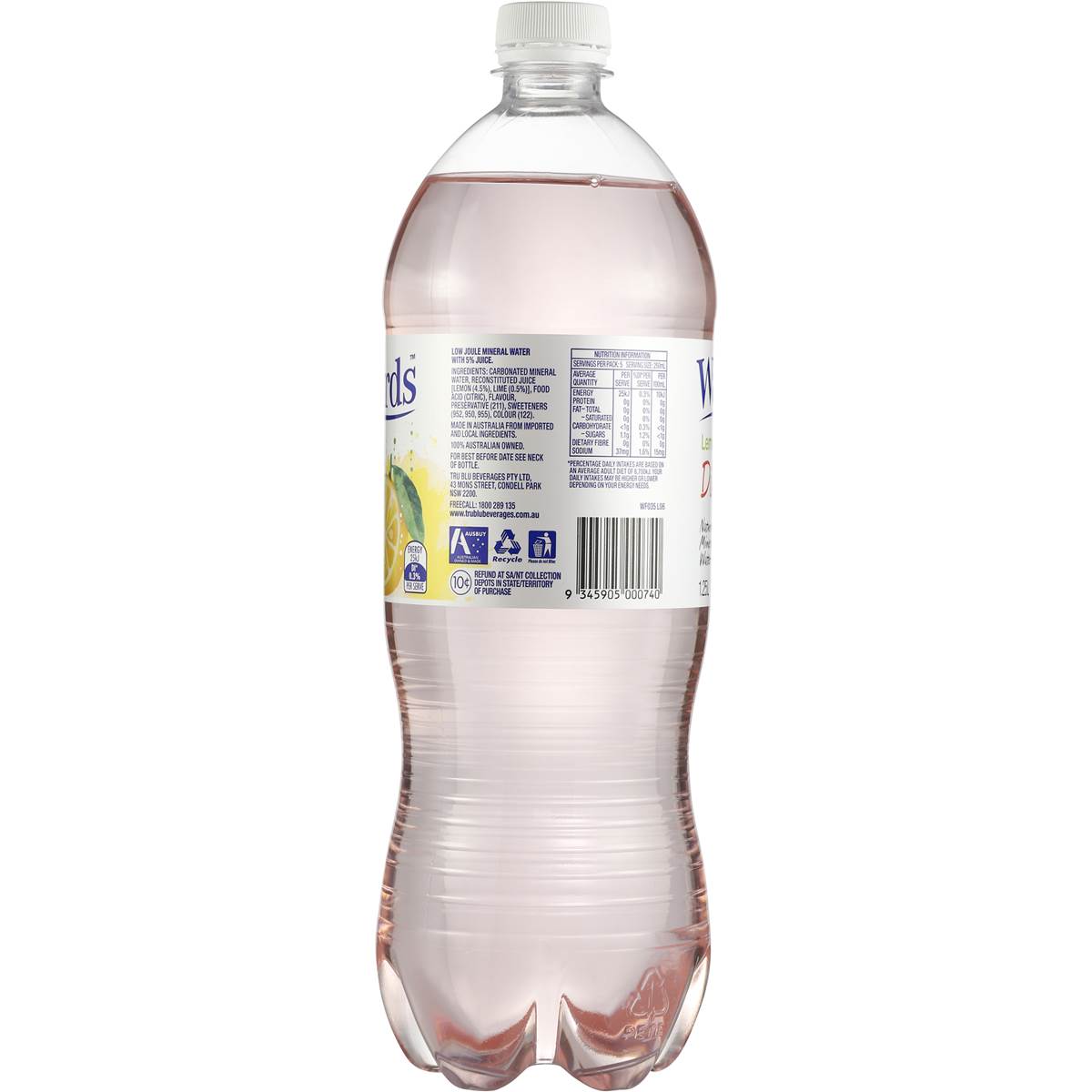 Waterfords Diet Lemon Lime & Bitters Mineral Water 1.25l Woolworths
