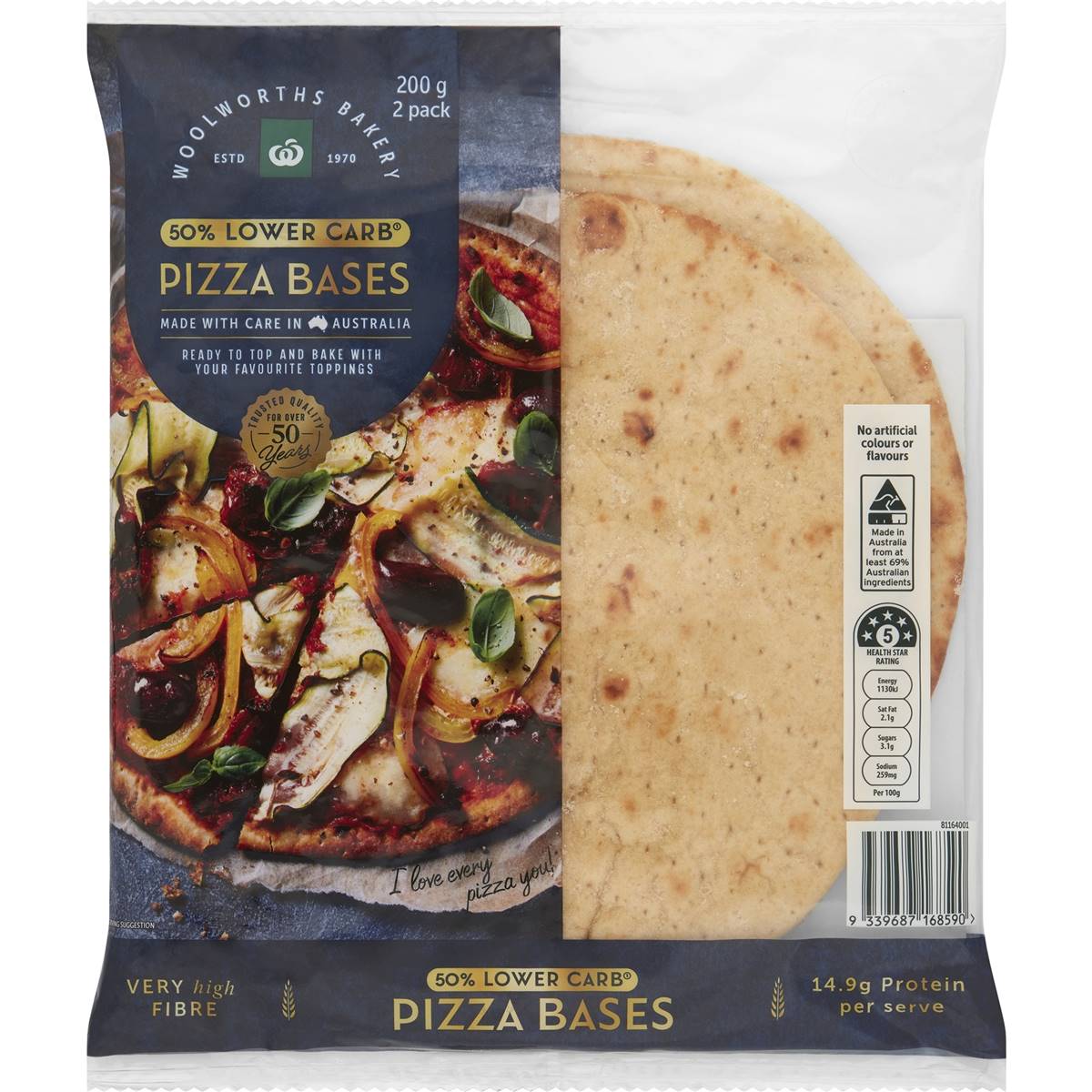 Woolworths High Protein Lower Carb Thin Crust Pizza Base, 46% OFF