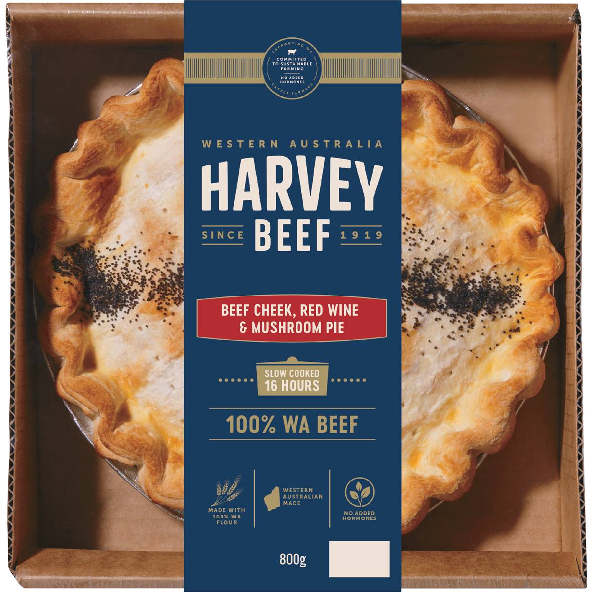 Harvey Beef Beef Cheek With Red Wine & Mushroom Pie 800g Woolworths