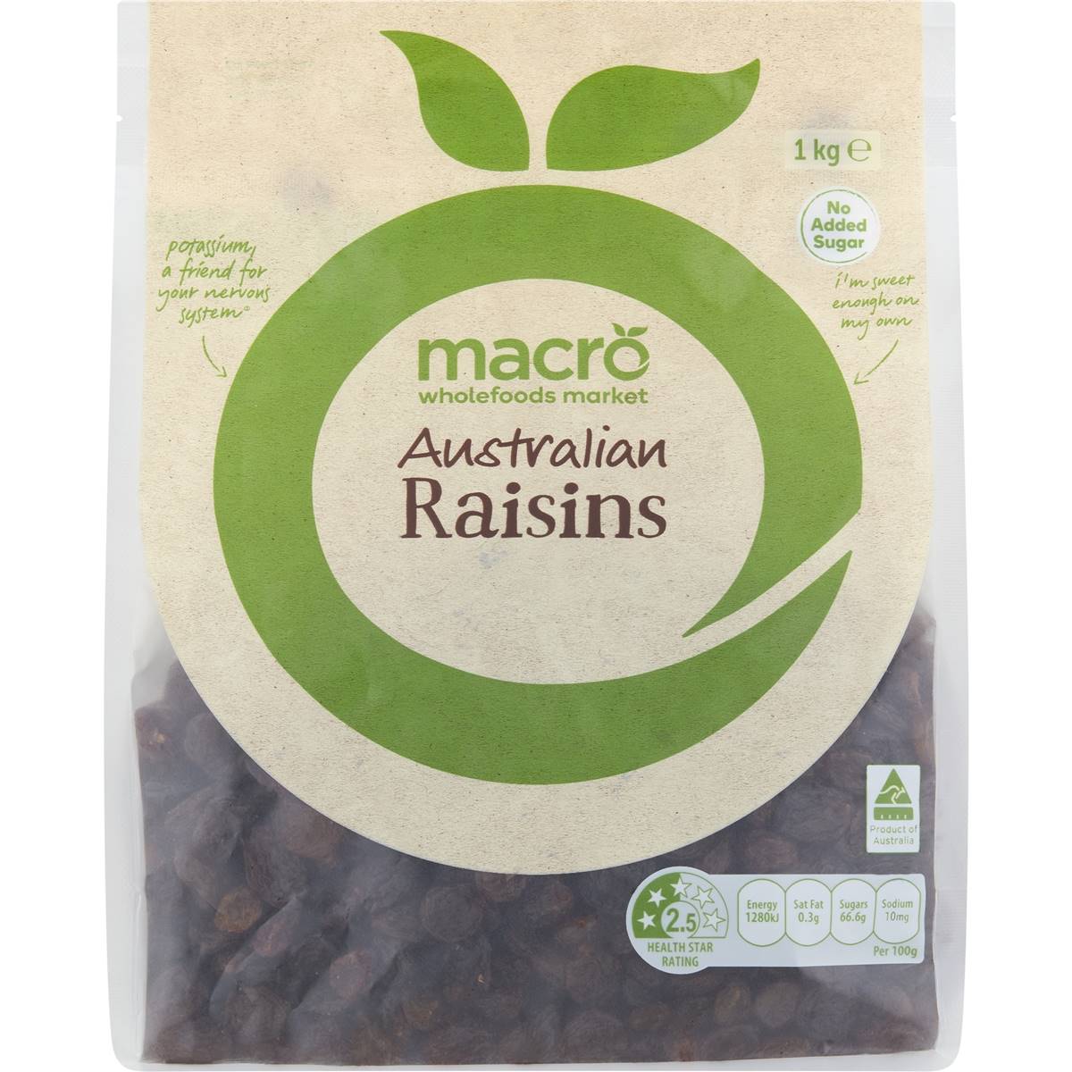Macro Australian Raisins 1kg Woolworths