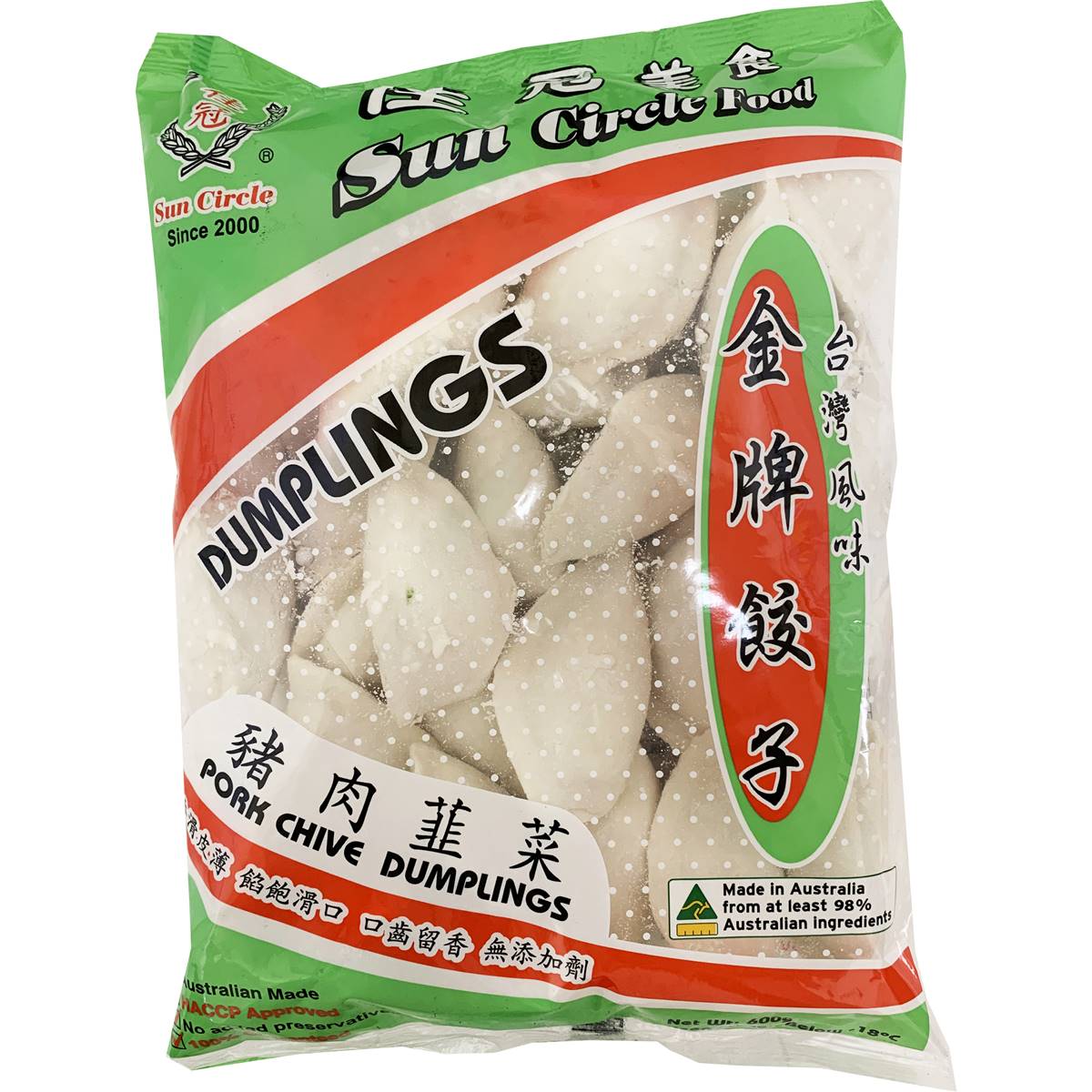 Sun Circle Pork & Chive Dumplings 600g Woolworths