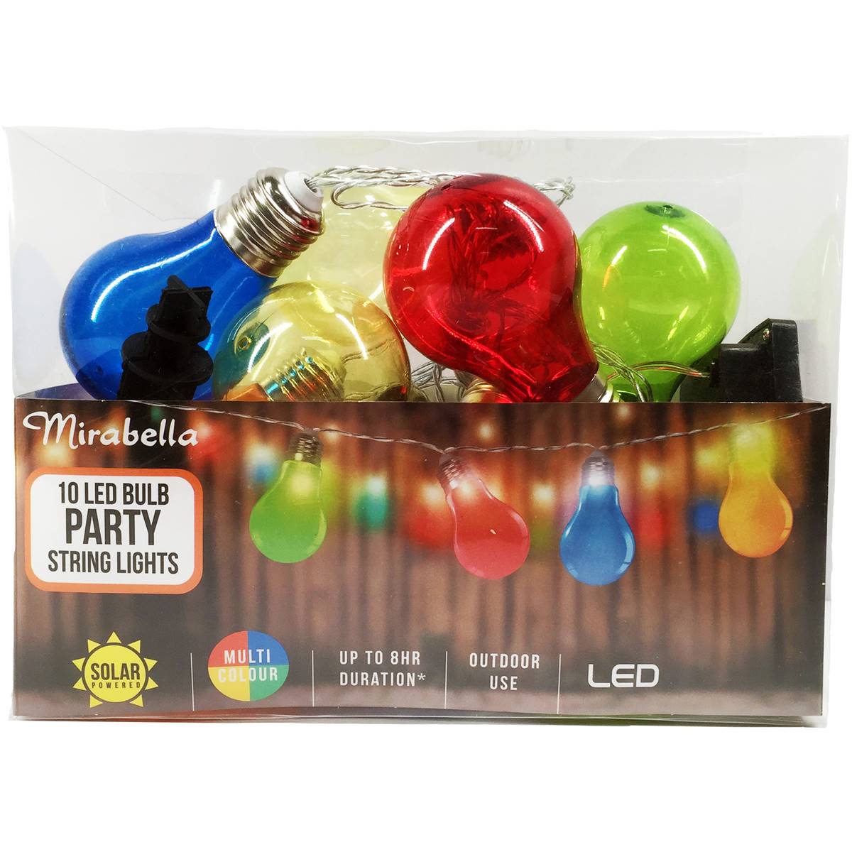 Mirabella 10 Led Solar Bulb Party String Lights Each Woolworths