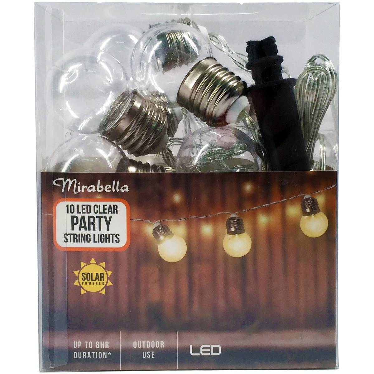 Mirabella 10 Led Solar Clear Party String Lights Each Woolworths