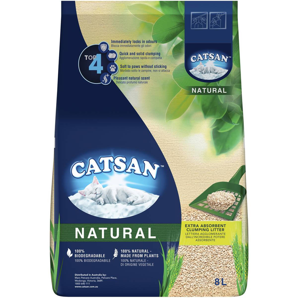 Catsan Natural Clumping Cat Litter 8l Woolworths