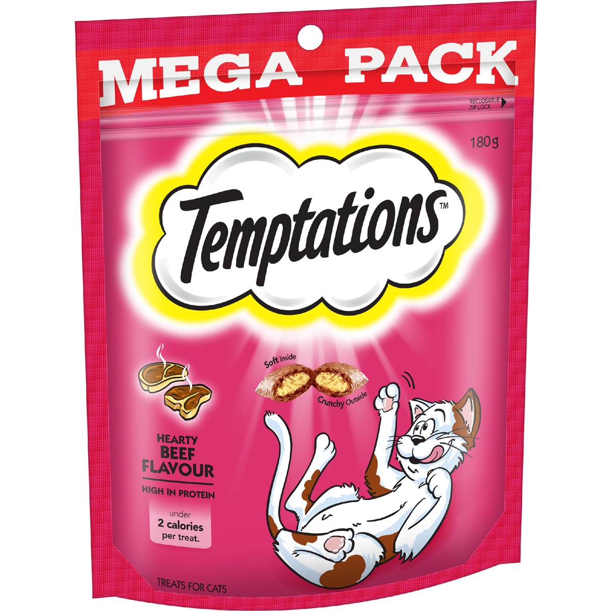 Temptations Cat Treats Hearty Beef 180g