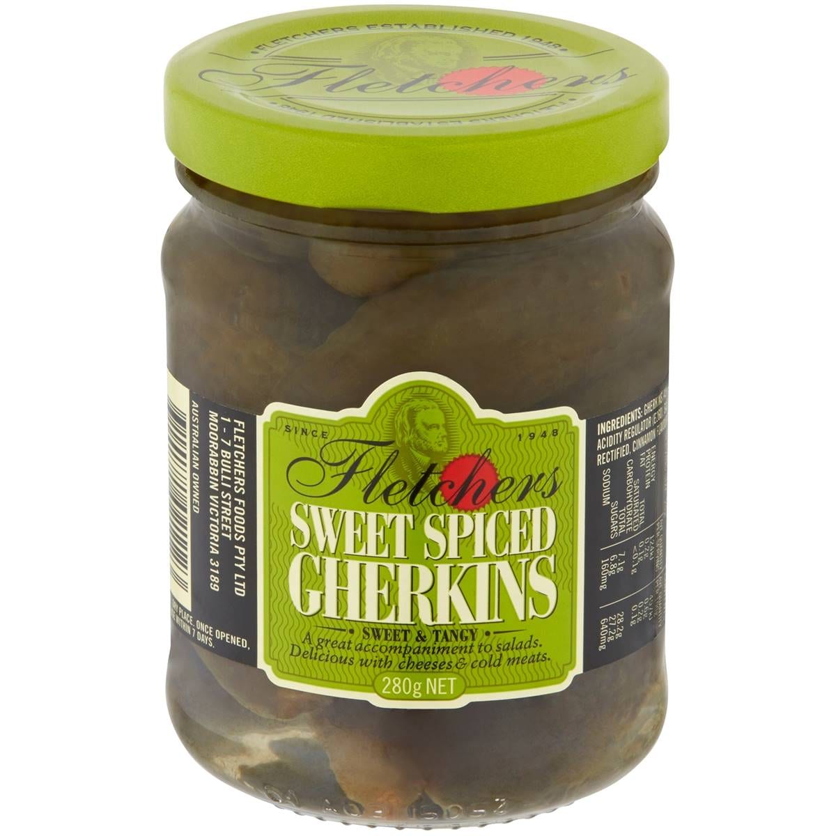 Fletchers Gherkins Sweet Spiced 280g Woolworths