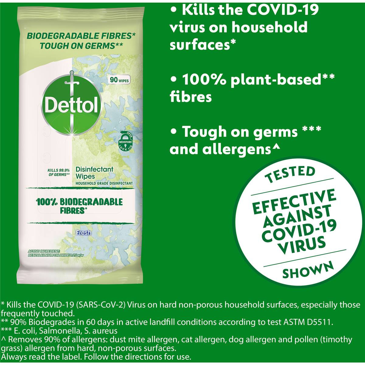 Dettol Biodegradable Disinfectant Cleaning Wipes Fresh 90 Pack Woolworths