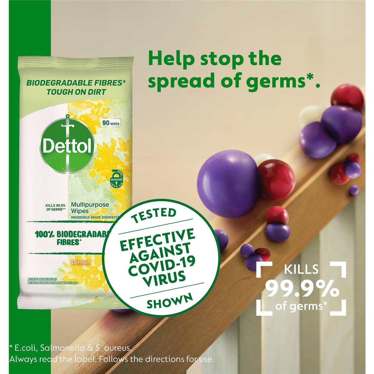 Dettol Biodegradable Multipurpose Cleaning Wipes Lemon 90 Pack Woolworths