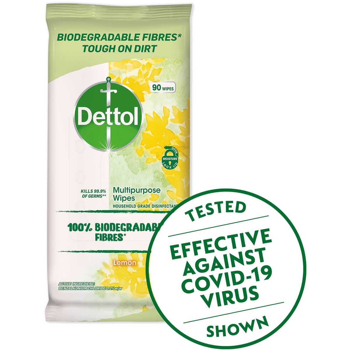 Dettol Biodegradable Multipurpose Cleaning Wipes Lemon 90 Pack Woolworths