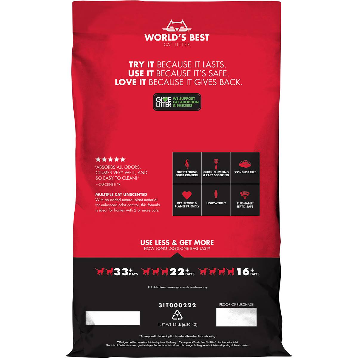 World's Best Multiple Cat Clumping Litter 3.63kg Woolworths
