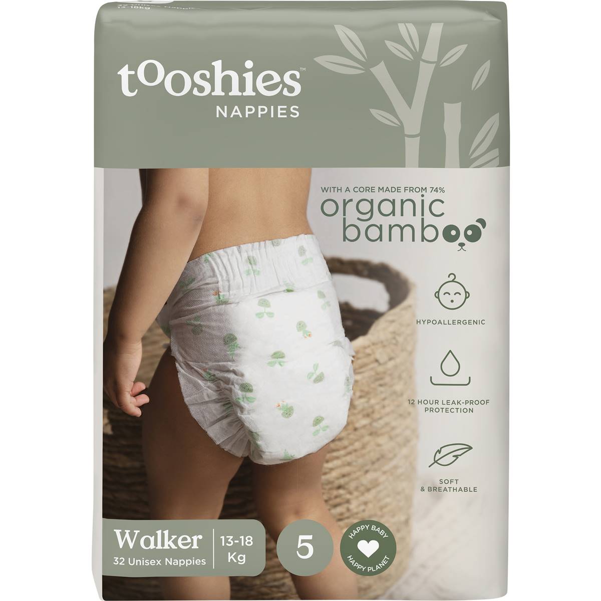 Tooshies Eco Nappies Size 5 Walker 32 Pack Woolworths