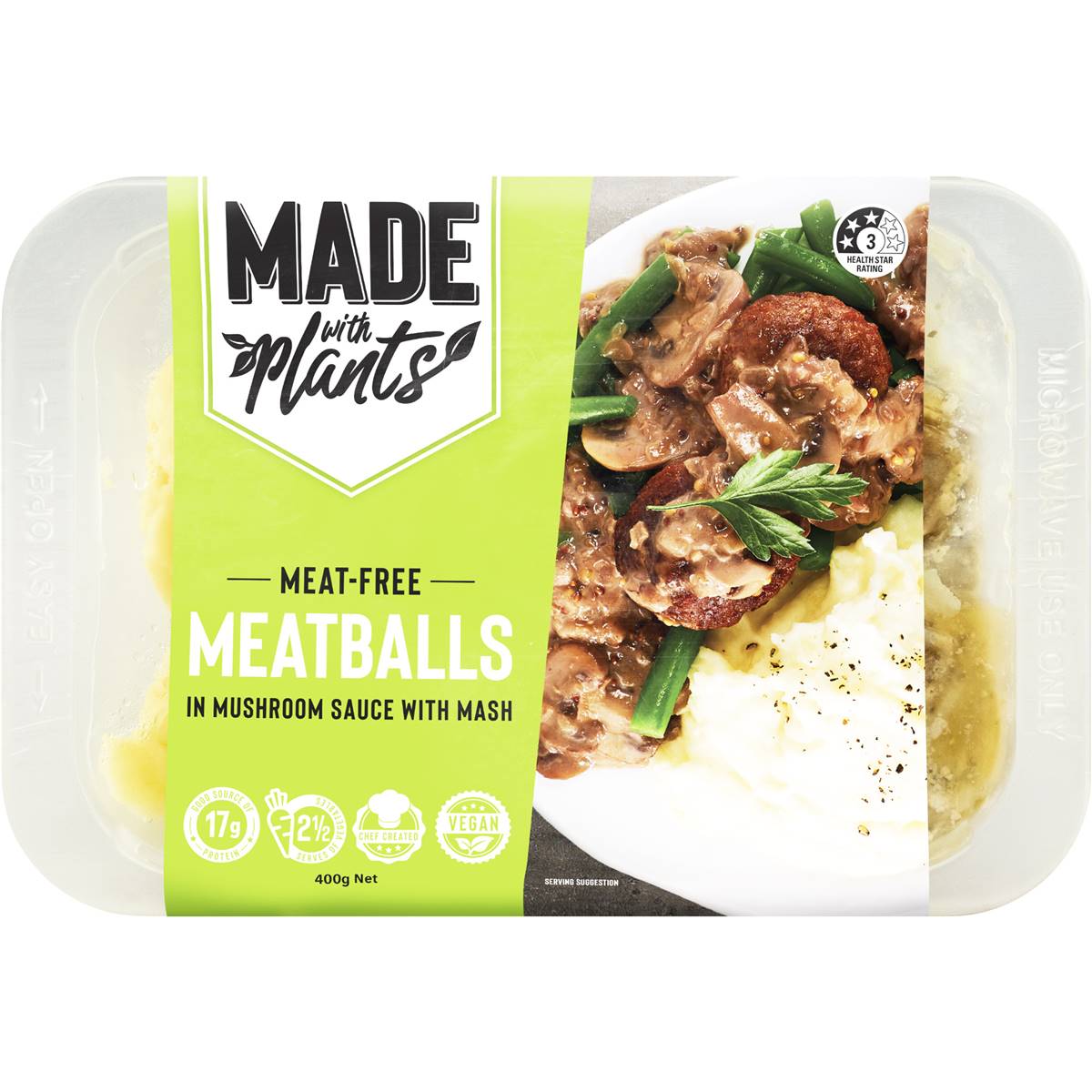 Made With Plants Meatfree Meatballs, Mushroom Sauce With Mash Chilled