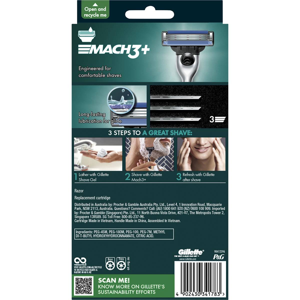 Gillette Mach3+ Shaving Razor Each Woolworths