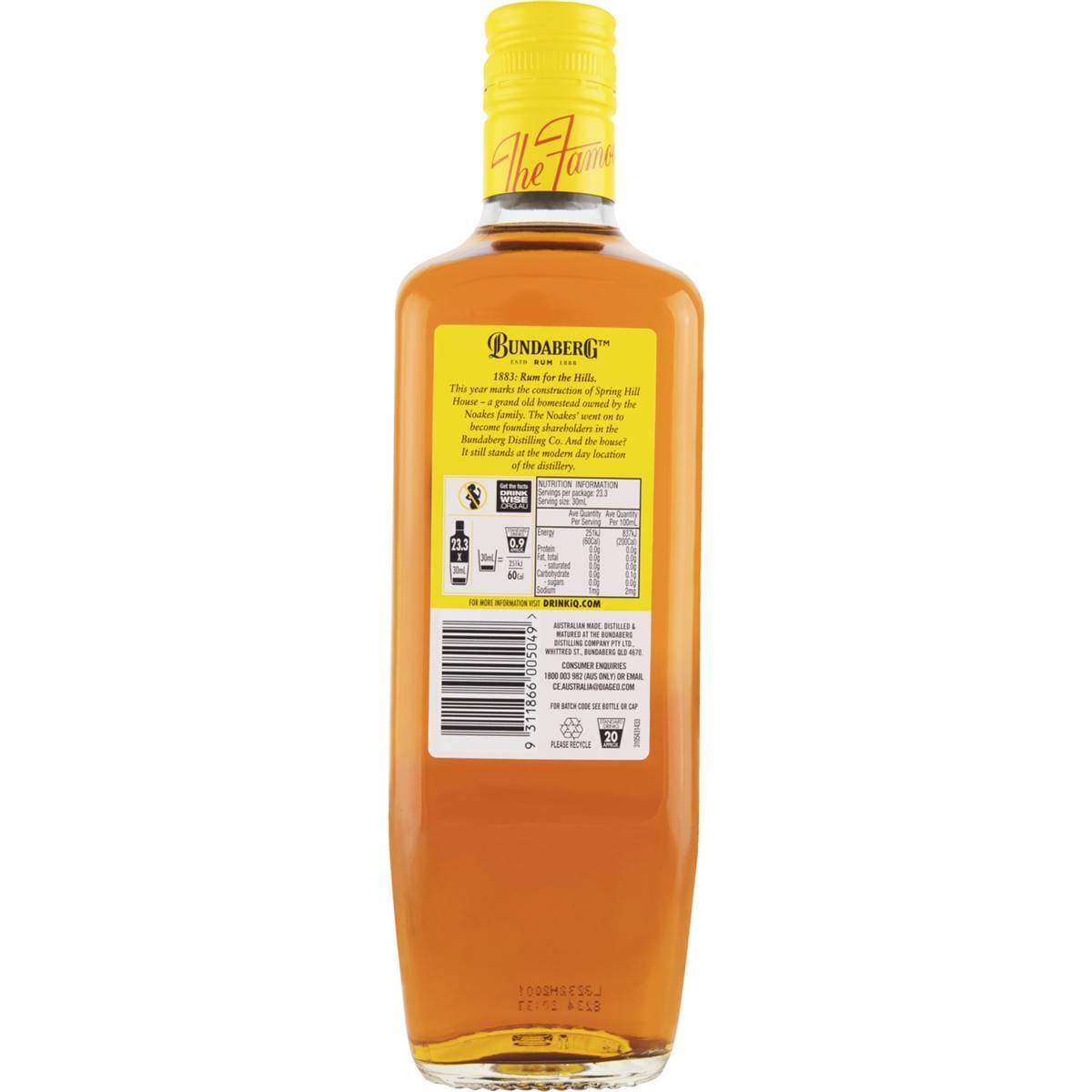 Bundaberg Underproof Rum 700ml Woolworths
