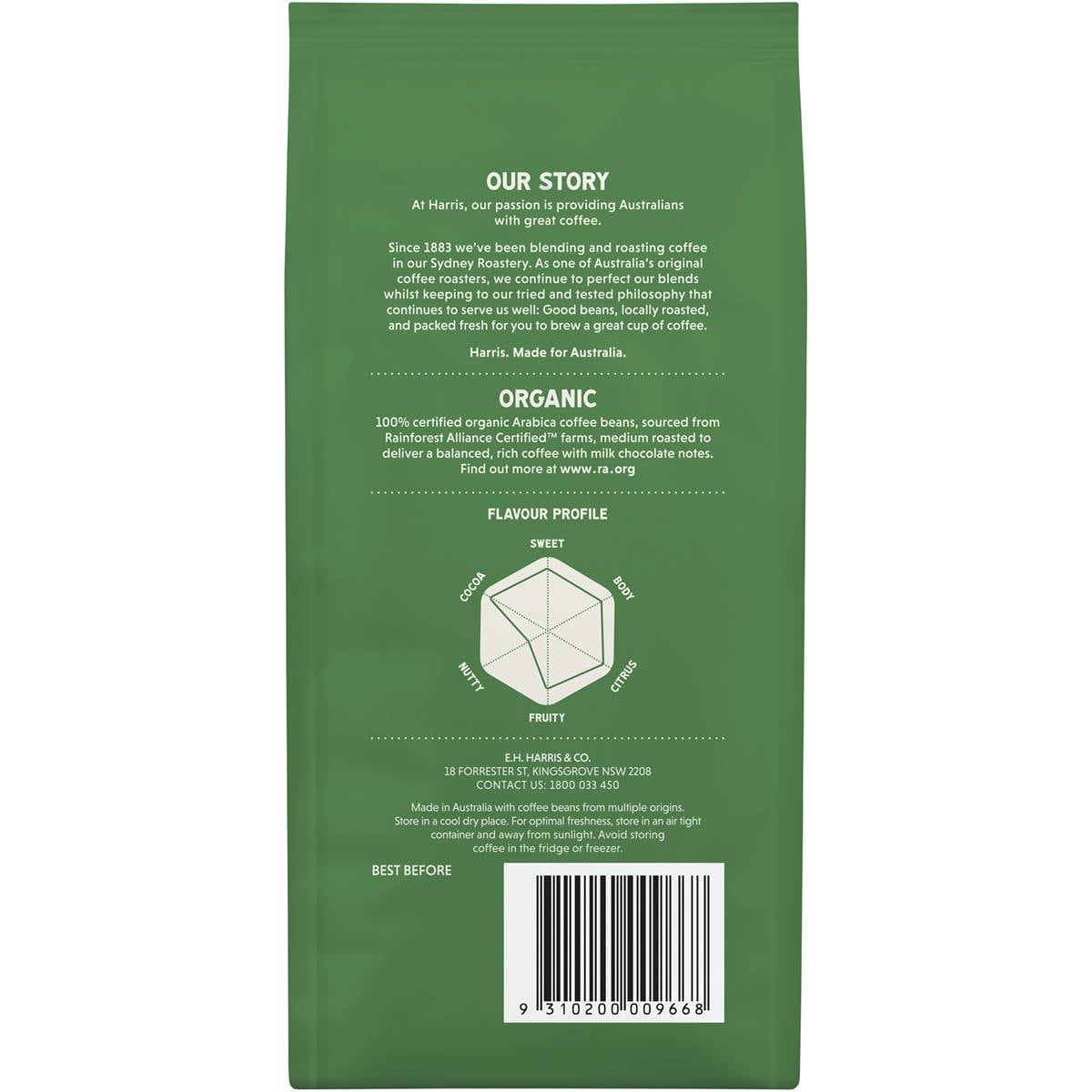 Harris Coffee Ground Organic 200g Woolworths