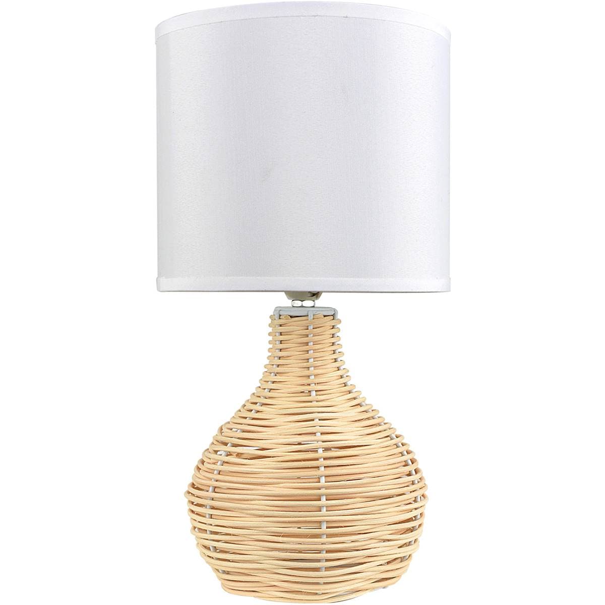 Mirabella Layla Rattan Table Lamp White Shade Each Woolworths