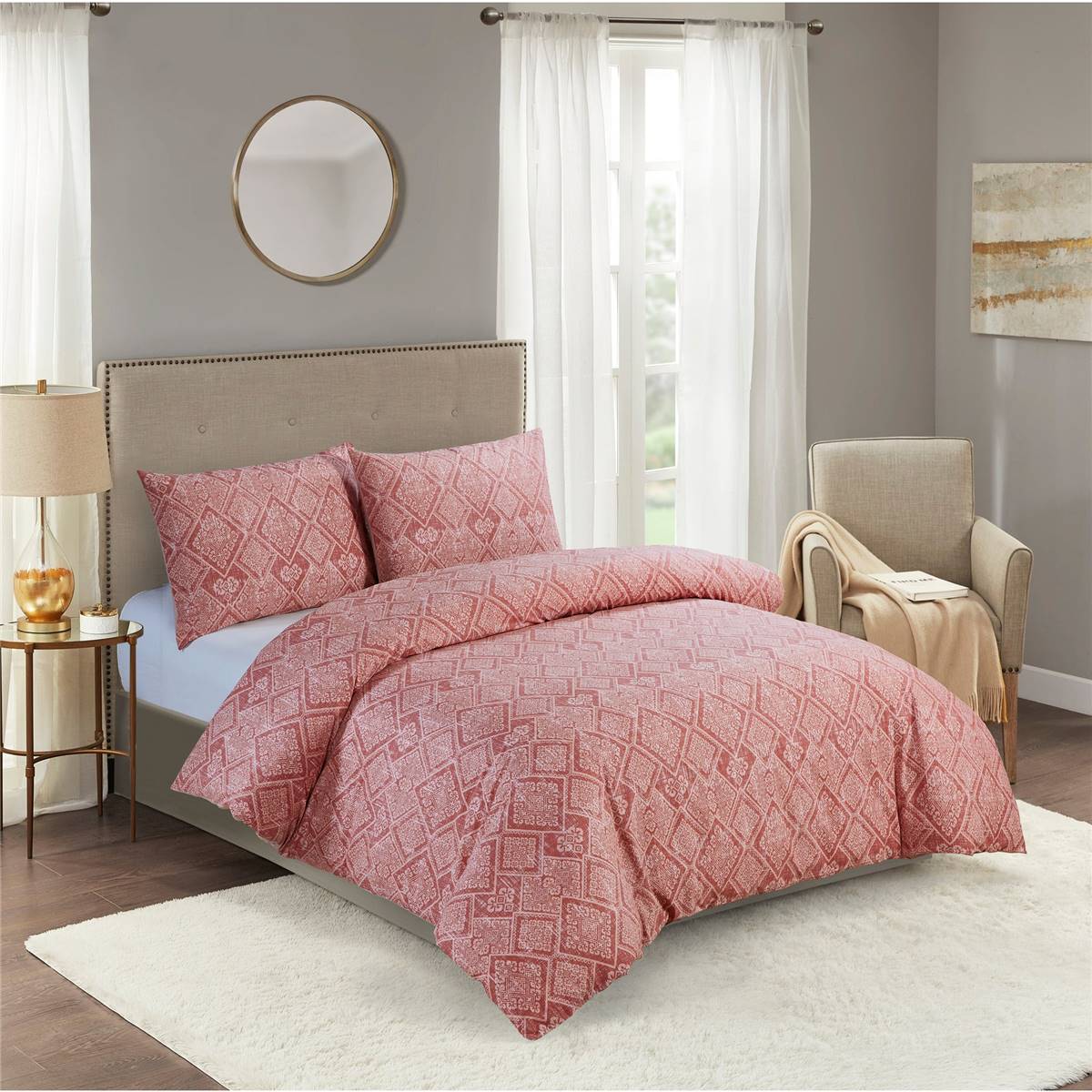 Inspire Quilt Cover Set 225 Thread Count Queen Pink Each Woolworths