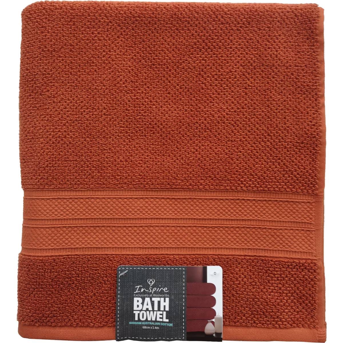 Inspire Bath Towel Dark Each Woolworths
