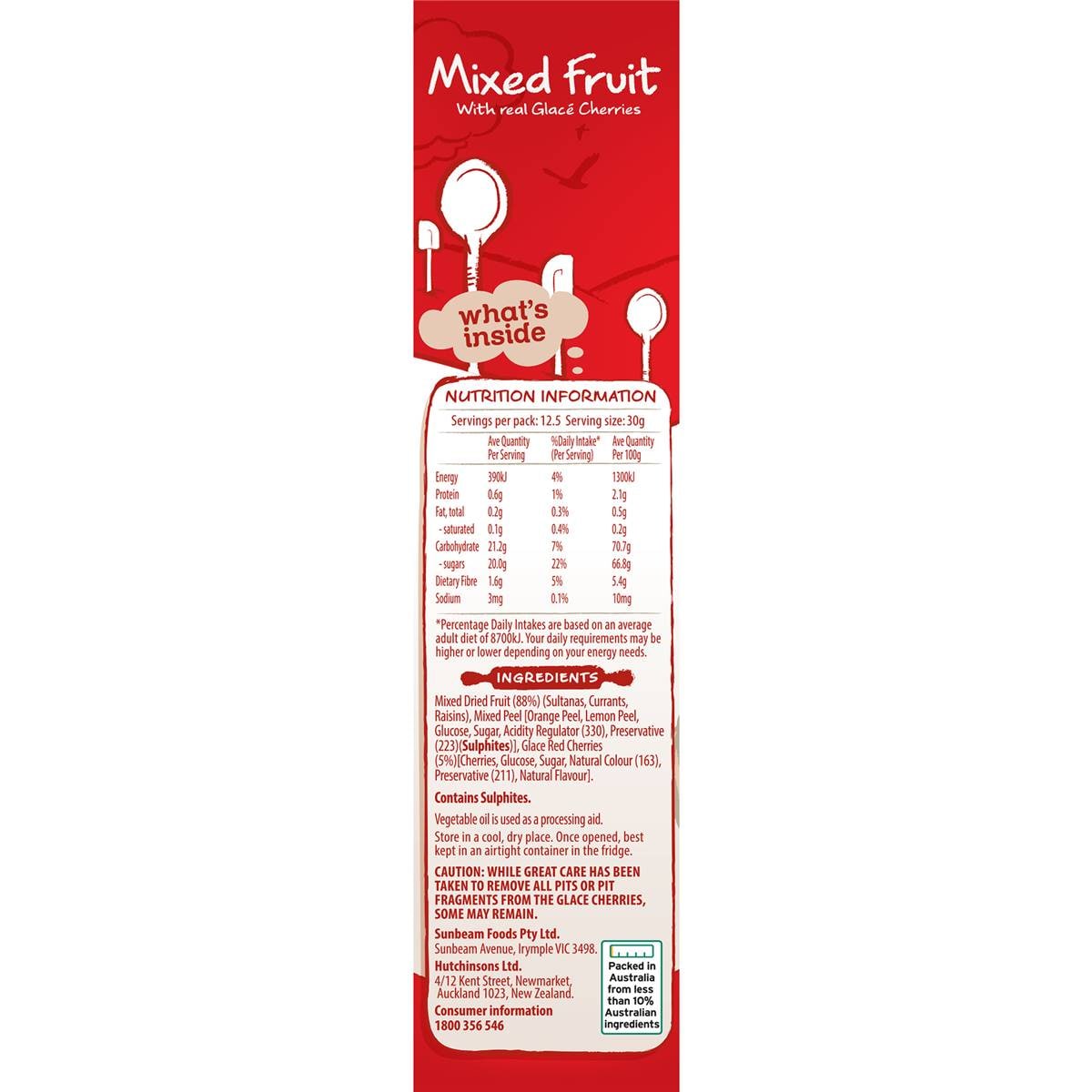 Sunbeam Mixed Fruit 375g Woolworths