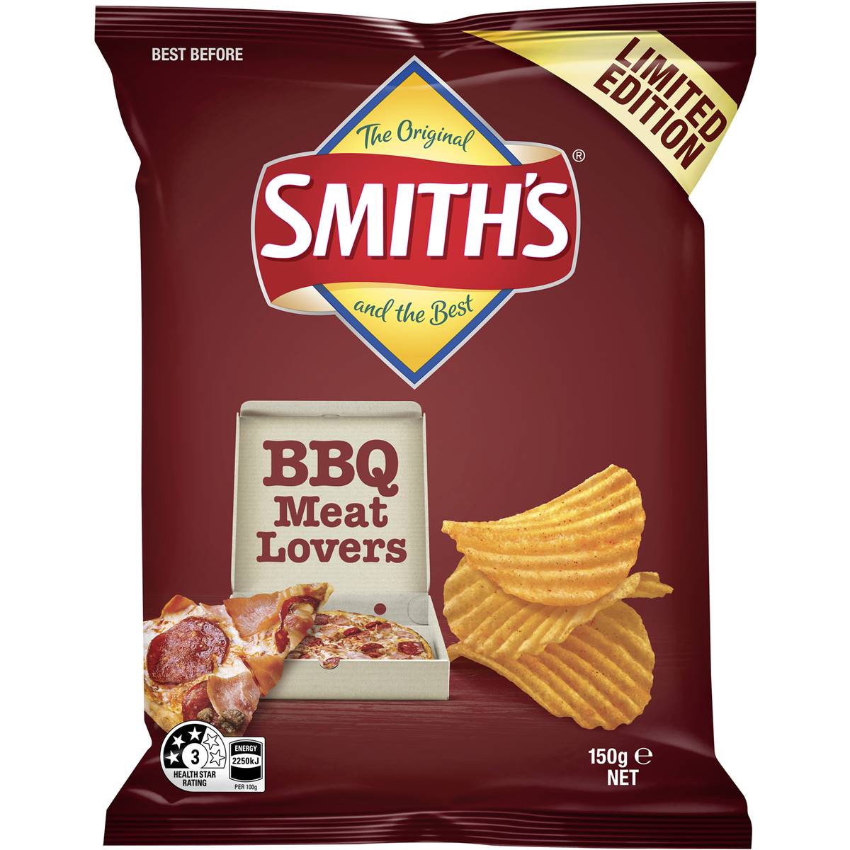 Smith's Crinkle Cut Bbq Meat Lovers 150g | Woolworths