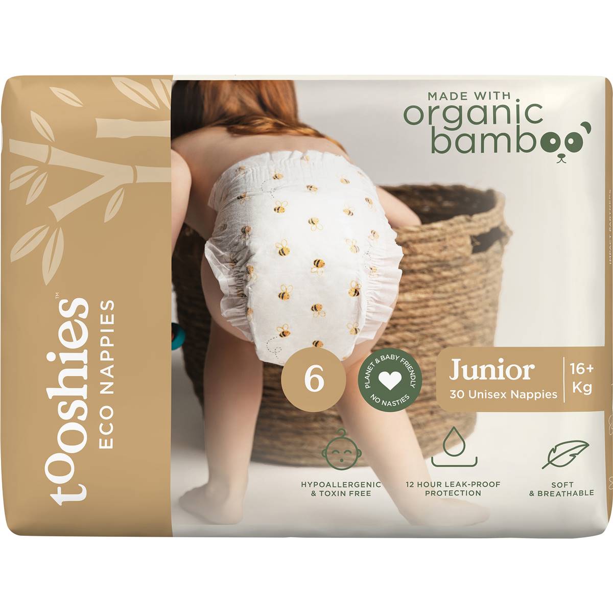 Tooshies Eco Nappies Size 6 Junior 30 Pack Woolworths