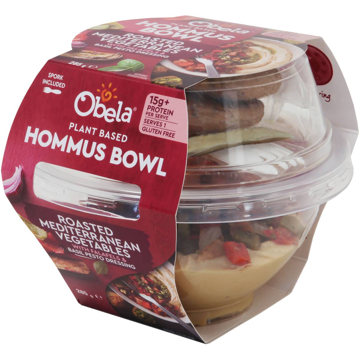 Obela Plant Based Hommus Bowl Roasted Mediterranean Veges 285g Woolworths