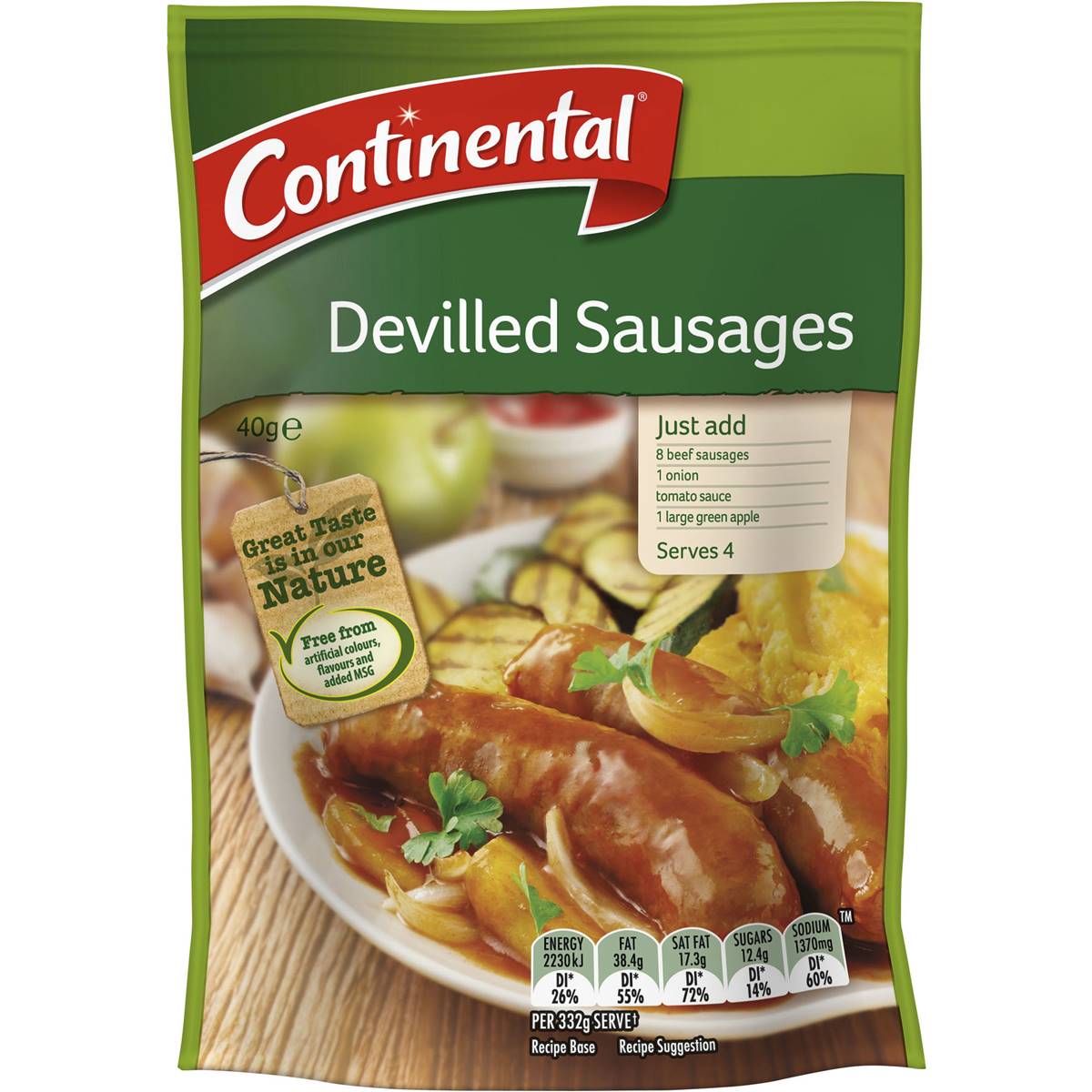 Continental Recipe Base Devilled Sausages 40g Woolworths