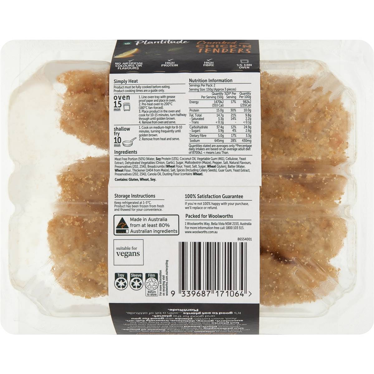 Plantitude Chicken Free Crumbed Tenders 300g Woolworths