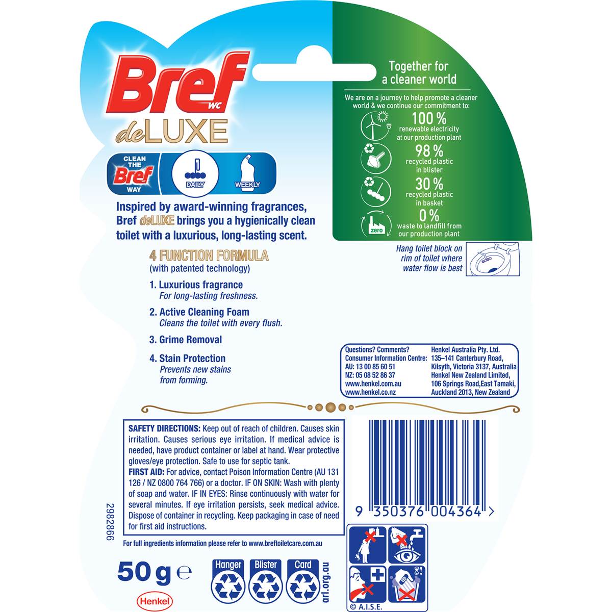 Bref Deluxe Toilet Cleaner Block Moonflower 1 Pack Woolworths