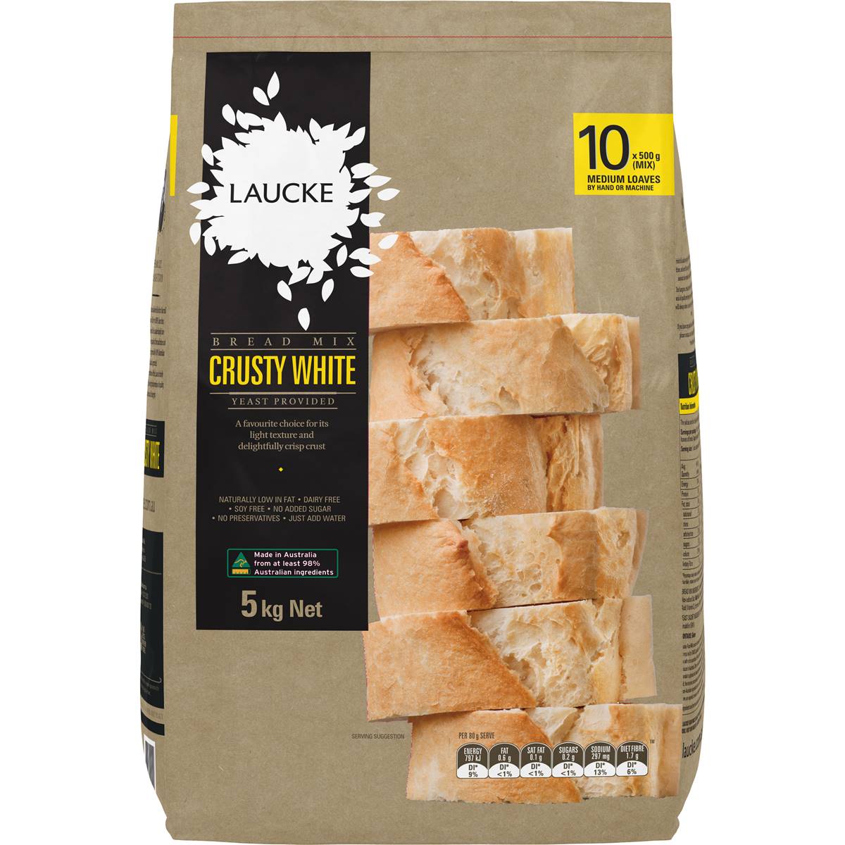 Laucke Crusty White Bread Mix 5kg Woolworths