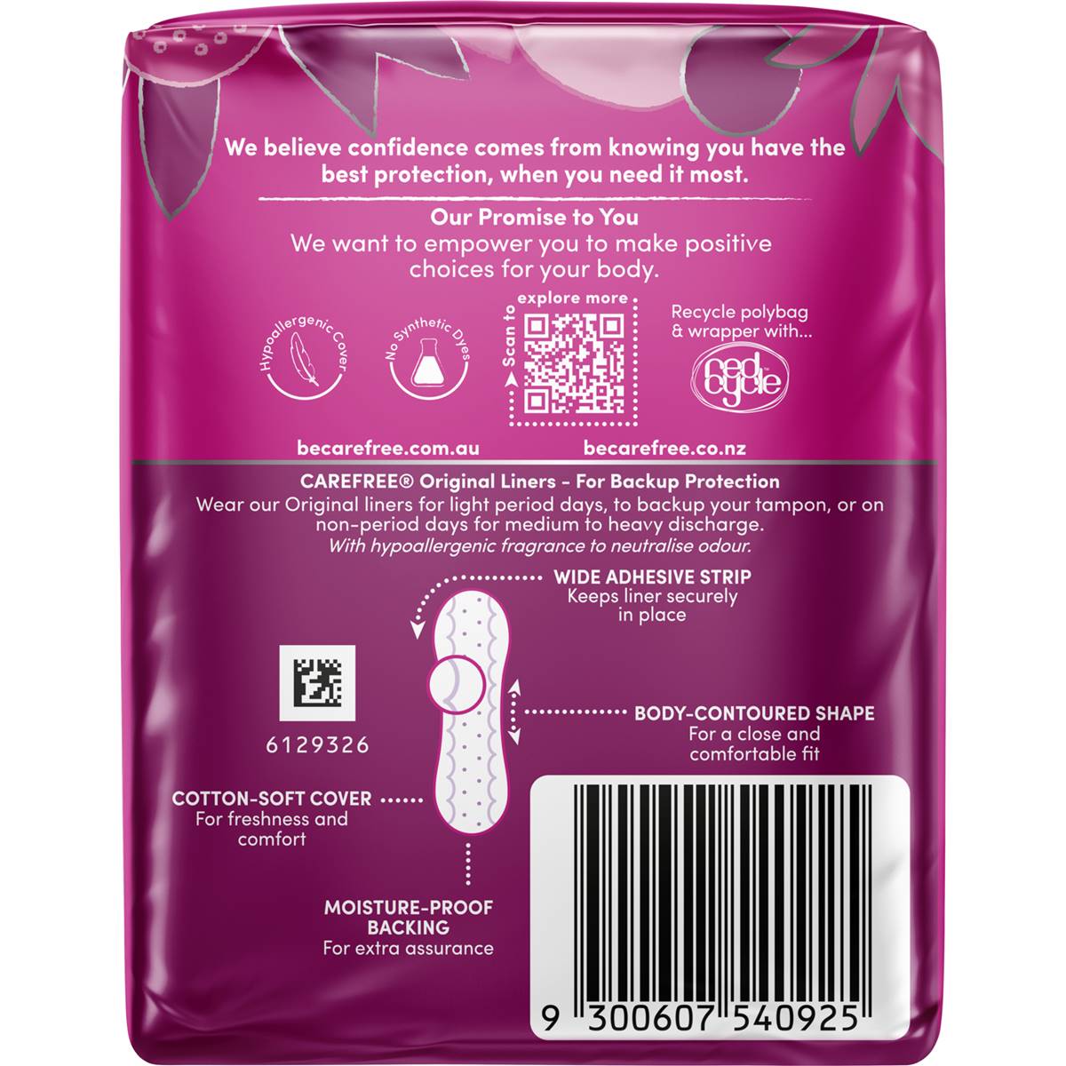 Carefree Panty Liners Shower Fresh Liners 30 Pack Woolworths