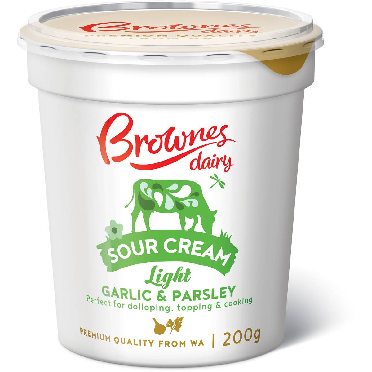 Brownes Light Sour Cream Garlic & Parsley 200ml Woolworths