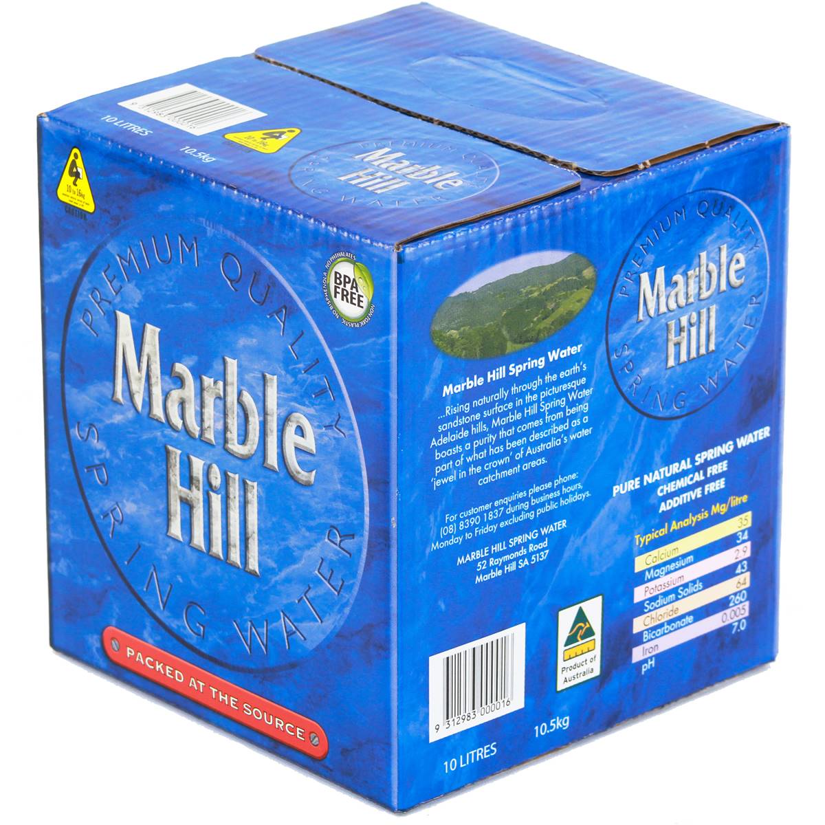 Marble Hill Natural Spring Water 10l Woolworths