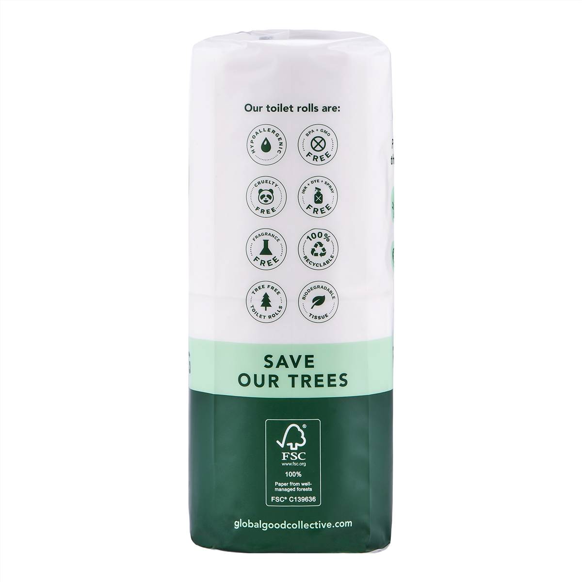 Global Good Collective Bamboo Toilet Tissue Rolls 3 Ply 180 Sheets 6