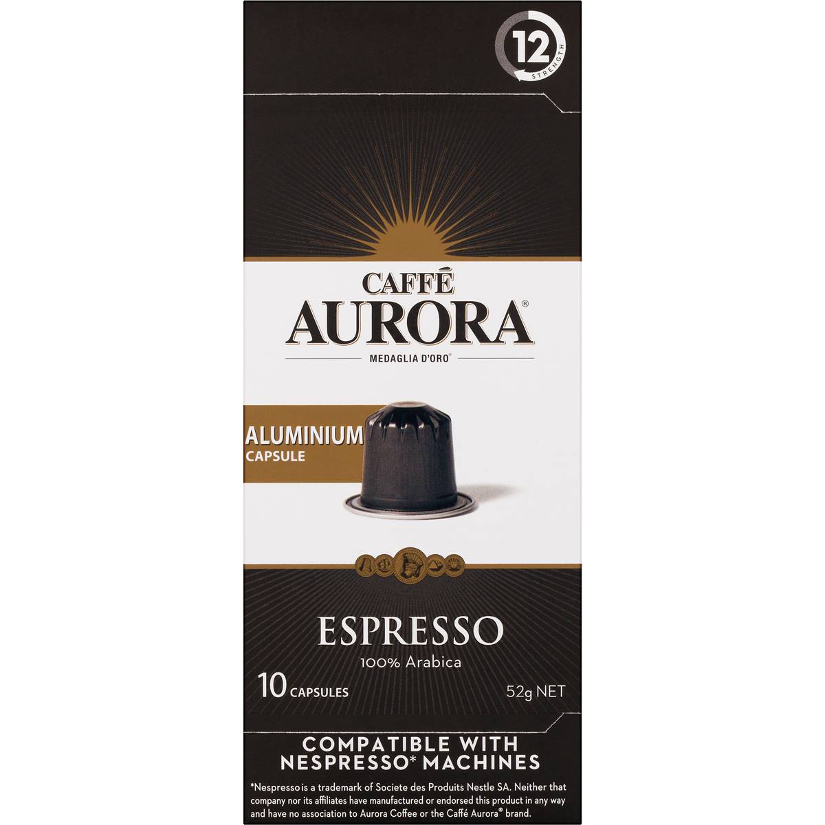 Caffe Aurora Espresso Nespresso Compatible Coffee Capsules Pack 10 Woolworths