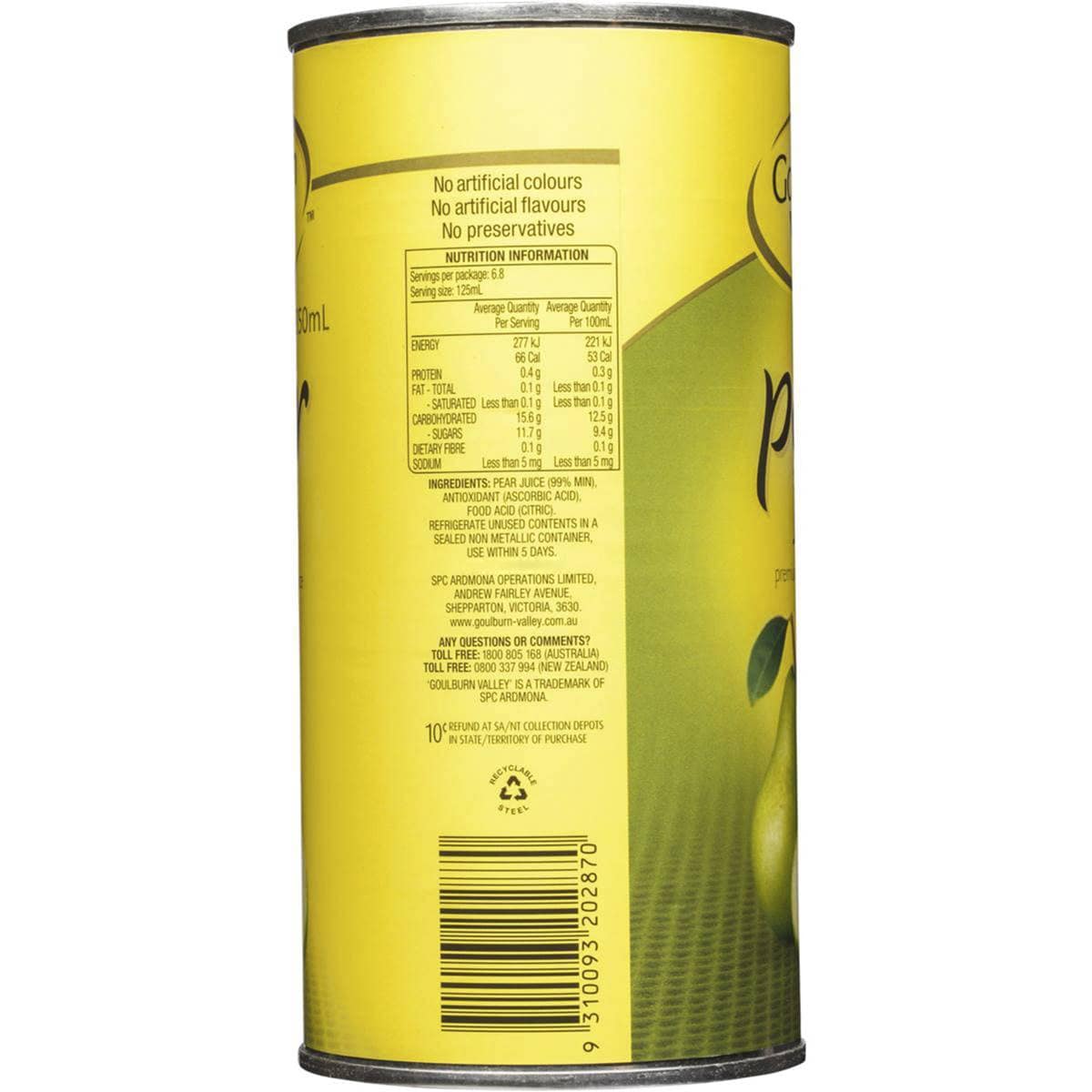 Goulburn Valley Pear Juice 850ml Woolworths