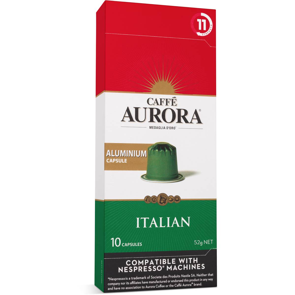 Caffe Aurora Italian Nespresso Compatible Coffee Capsules 10 Pack