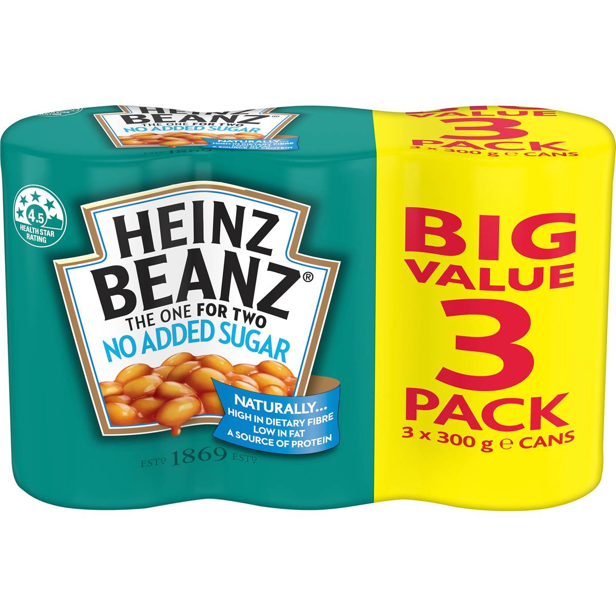 Heinz Beanz Baked Beans No Added Sugar Multipack