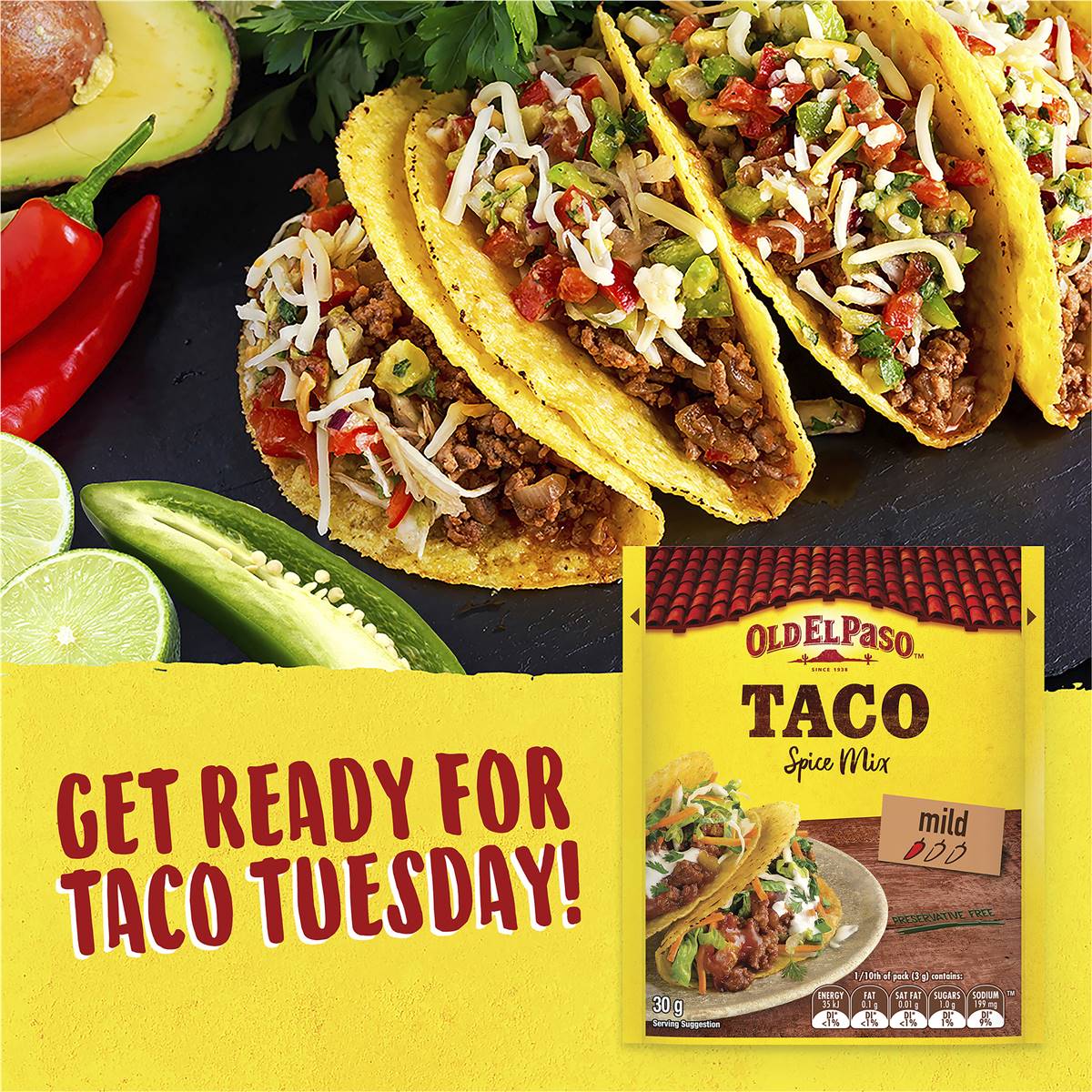 Old El Paso Taco Spice Mix Taco Spice Mix 30g Woolworths