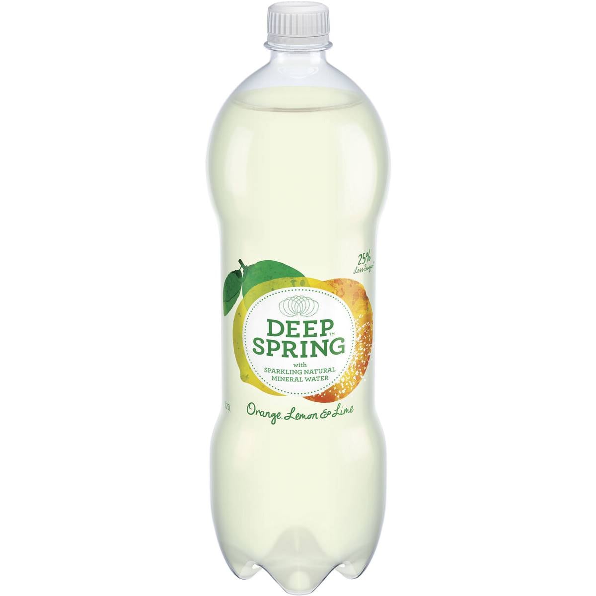Deep Spring Lemon Lime & Orange Mineral Water 1.25l Woolworths